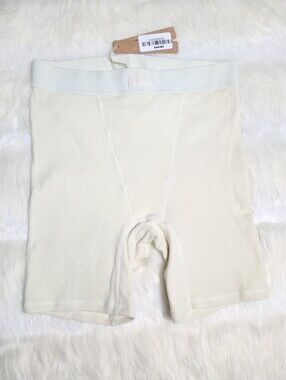 SKIMS Cotton Rib Boxer Short Cream Bone Women Medium NEW